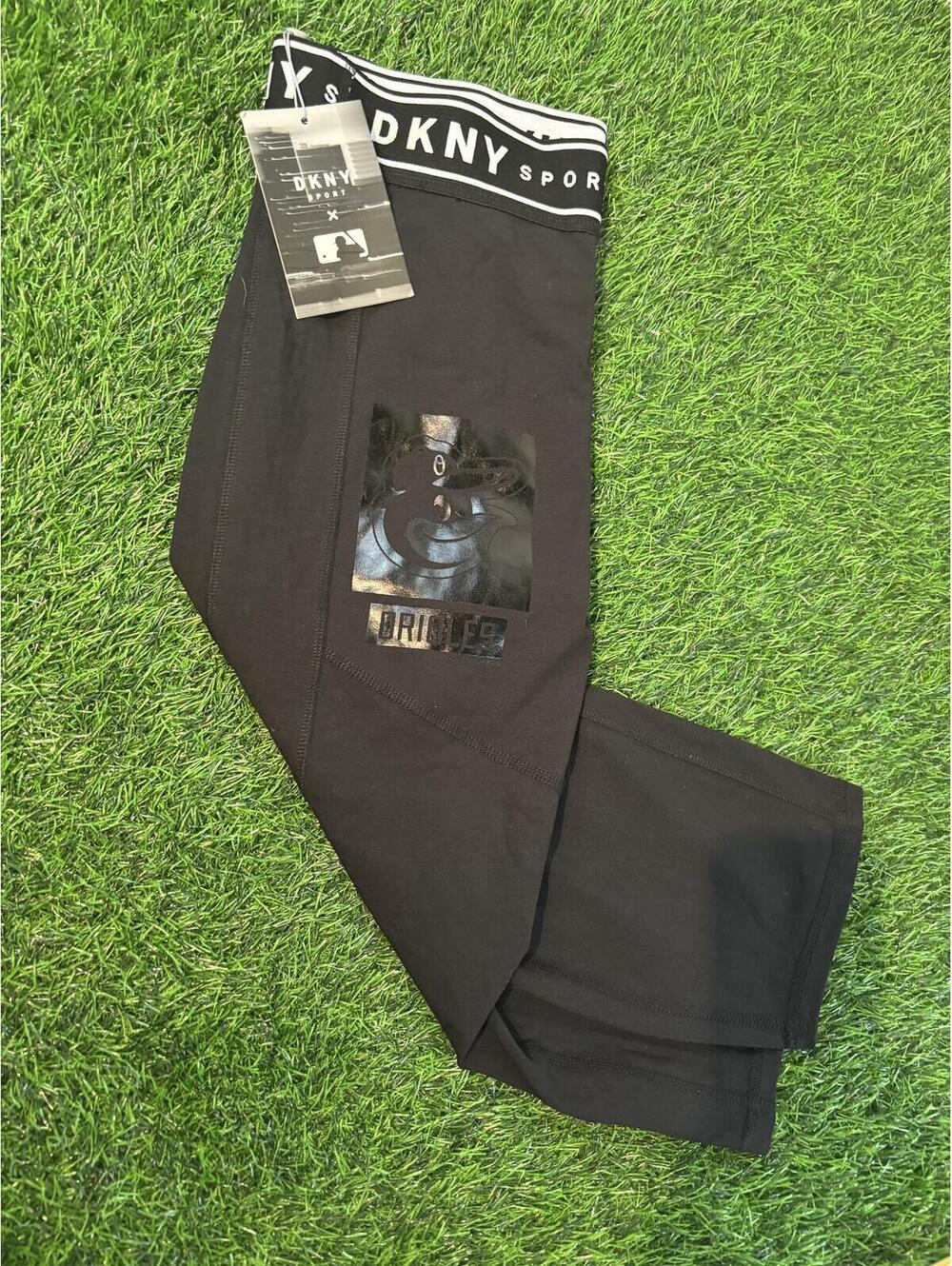 DKNY Sport Black Orioles Cropped Leggings Size XL New With Tags